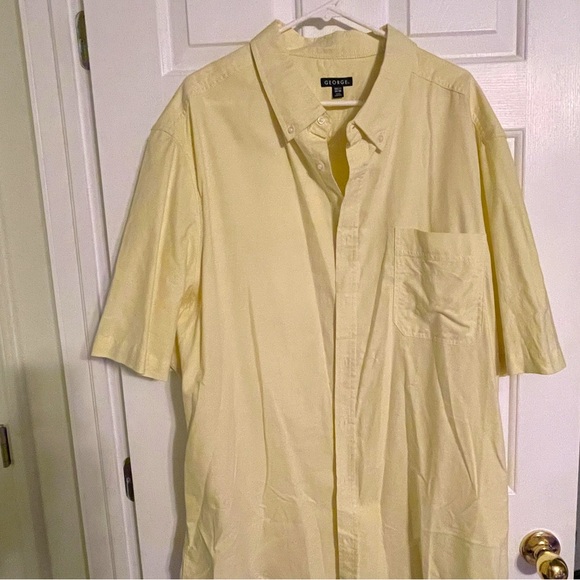 George Men's Light Yellow Casual Button Down Shirt NEW - Picture 1 of 2